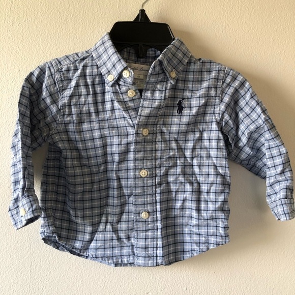 COPY - Polo Ralph Lauren Baby Plaid Button Down Shirt 6M - Picture 1 of 5